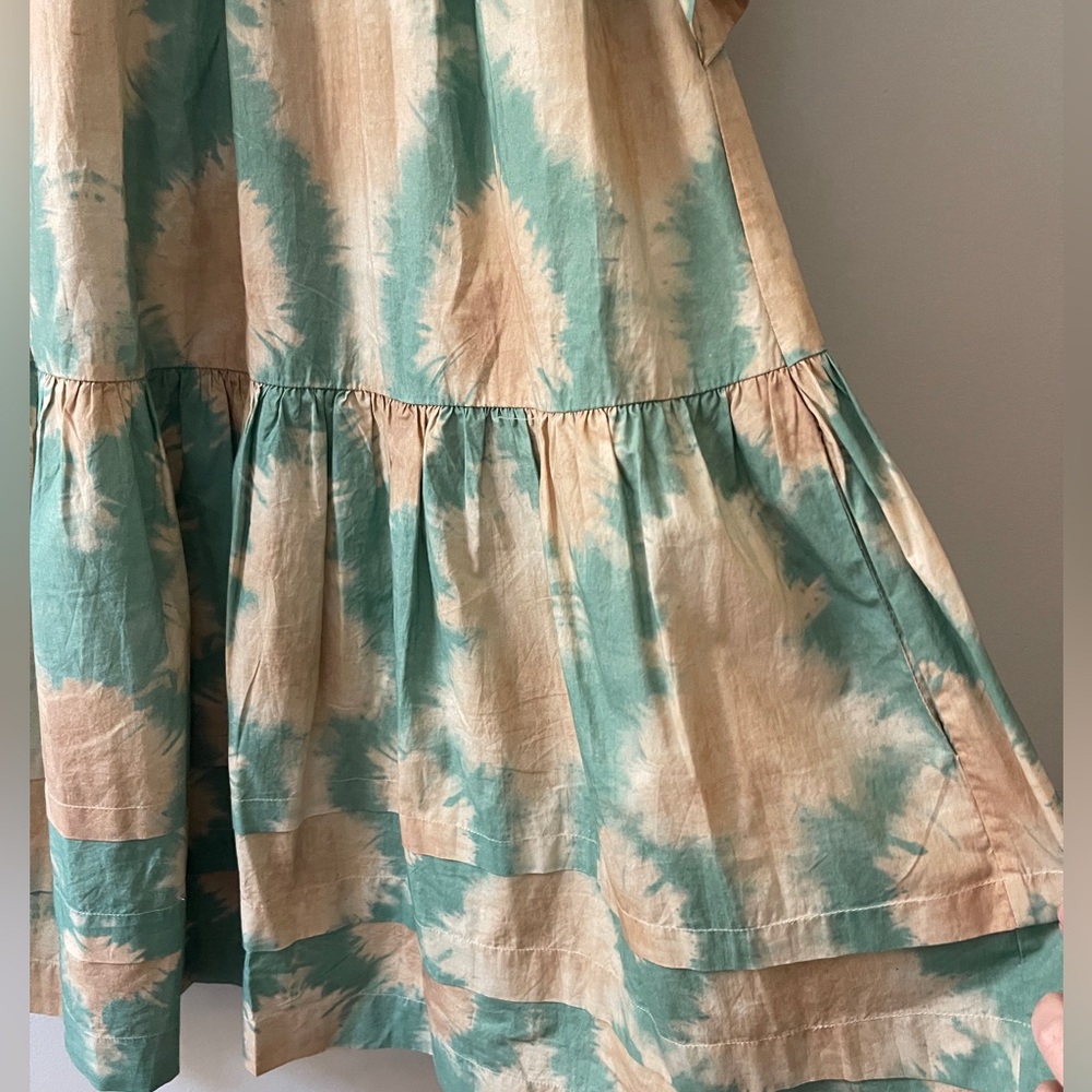 Ulla Johnson Mini Dress Isolde Calcite Print Small 4 Cotton Tie Dye Designer - Picture 6 of 10